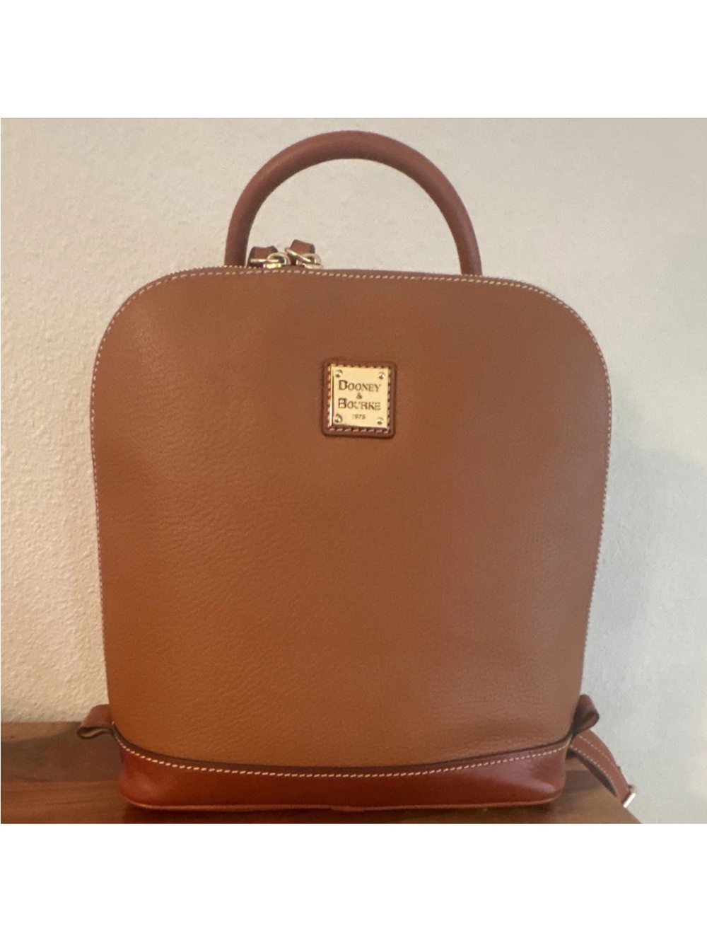 Dooney & Bourke Cognac/Tan Leather Backpack with Top Handle